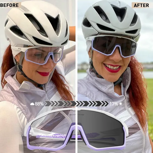 Miniatura 2 de KAPVOE Gafas de ciclismo fotocromáticas para hombres y mujeres, gafas de sol para bicicleta de montaña MTB, deportes, transición, triatlón, carrera
