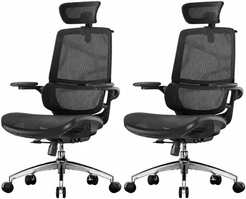 Miniatura 11 de SIHOO M59AS - Silla de oficina ergonómica, silla de escritorio con reposabrazos abatibles 3D, silla de computadora con diseño de respaldo doble