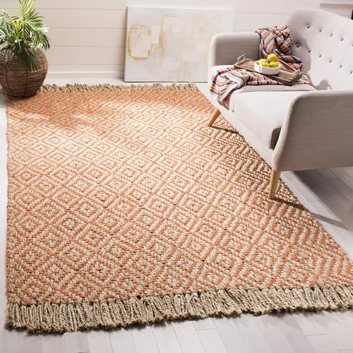Miniatura 31 de SAFAVIEH Natural Fiber Collection - Alfombra decorativa, 2.3 x 4 pies, azul tropical y natural, yute bohemio con borlas de diamante, hecho a mano