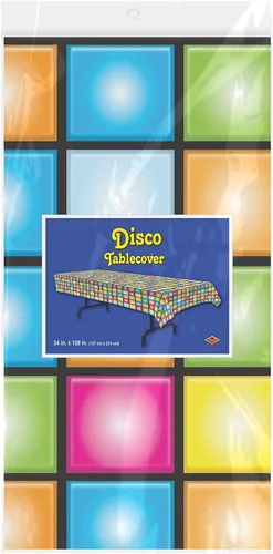 Miniatura 3 de Beistle Mantel de discoteca, 54 x 108 pulgadas, mantel de plástico, mantel rectangular, fundas para fiestas, decoraciones de fiestas, temas groovy