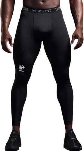 TAIRISCINT Los pantalones de compresión de tela de alto rendimiento para hombre son adecuados para correr, fitness, voleibol en cuclillas, tenis.