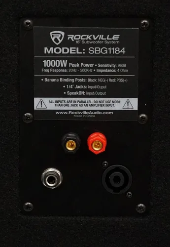 Miniatura 8 de Rockville SBG1184 - Subwoofer pasivo de 18 pulgadas, 1000W, 4 ohmios, 500W RMS, 750W de programa, gabinete MDF de doble puerto, montaje en poste