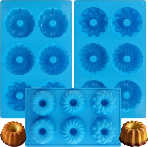 Miniatura 12 de Sidosir Mini molde de tubo acanalado para pasteles, 6 cavidades Heritage, molde de silicona para pasteles familiares, moldes antiadherentes de Tubo