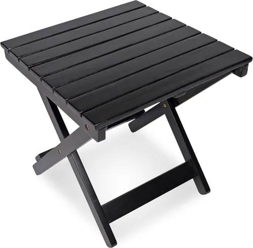 Miniatura 11 de Shine Company - Mesa auxiliar cuadrada plegable de madera maciza, mesa de patio pequeña Adirondack para exteriores, natural