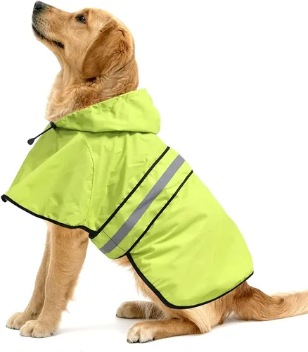 Miniatura 24 de Impermeable reflectante para perros – Impermeable ajustable para perros, impermeable ligero con capucha para perro, poncho chubasquero, chaqueta