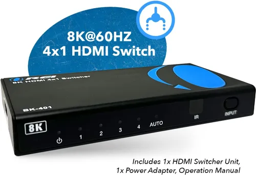 Miniatura 6 de OREI 8K 4x1 HDMI 2.1 Switch 4K @ 120hz Switcher 4 en 1 Salida, compatible con HDR, HDR10, Dolby Vision, HLG 48Gbps para Xbox Series X PS5 Roku Fire