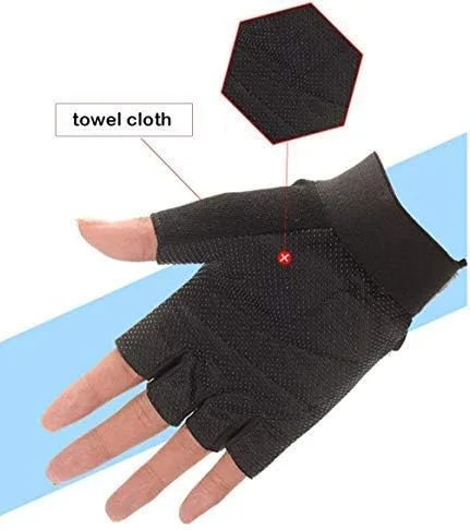 Miniatura 2 de Guantes de ciclismo sin dedos para niños y niñas con medio dedo, guantes de equitación para deportes al aire libre, guantes de gel antideslizantes