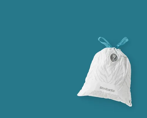Miniatura 9 de Bolsas de basura Brabantia PerfectFit (Tamaño W/1.3 Gal) Bolsas de basura gruesas de plástico con asas de cordón (40 bolsas)
