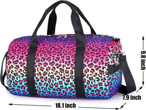 Miniatura 2 de Bolsa de gimnasia para niños, bolsa de viaje con compartimentos para zapatos, bolsa de ballet deportiva, bolsa de transporte para adolescentes