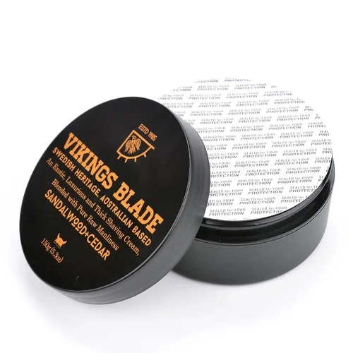 Miniatura 3 de Vikings Blade Crema de afeitado de lujo, patrimonio tradicional sueco, madera de sándalo y cedro rojo del Pacífico, 100% pura virilidad 5.3 oz