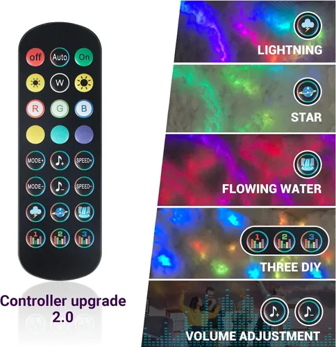 Miniatura 8 de FUSLITE Luz LED 3D Thundercloud, luces de nube de techo con control remoto, kit de bricolaje, nubes LED para techo, sala de juegos, dormitorio