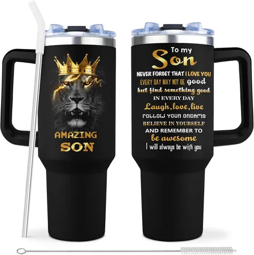 Miniatura 9 de Muilzon Regalos para Nieto Vasos de café de 20 onzas – Regalos de graduación, Navidad, cumpleaños para nieto de parte de la abuela y el abuelo