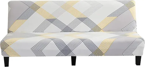 Miniatura 20 de MIFXIN Funda elástica para sofá cama sin brazos, funda de elastano para futón, plegable, sin reposabrazos, protector de muebles para sofá cama