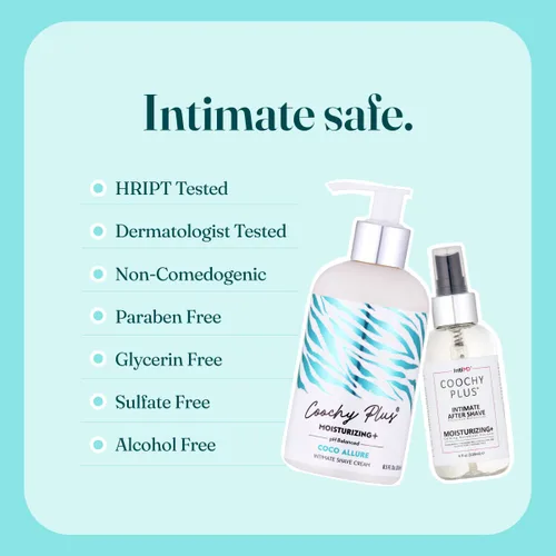 Miniatura 6 de Kit completo de afeitado íntimo IntiMD Coochy Plus - Coco Allure y humectante calmante de protección después del afeitado orgánico - Fórmula