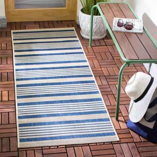 Miniatura 66 de SAFAVIEH Courtyard Collection - Alfombra decorativa, 2.3 x 5 pies, beige y verde oscuro, para interior/exterior, resistente a la intemperie