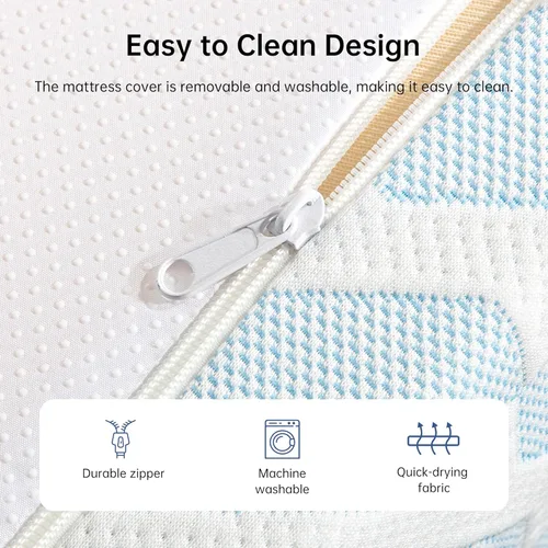 Miniatura 4 de TFD Colchón de tamaño individual, colchón de espuma viscoelástica de gel refrescante de 5 pulgadas en una caja para aliviar la presión, sin fibra