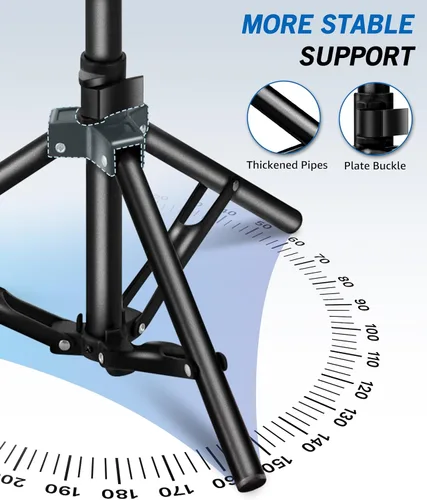 Miniatura 6 de Lusweimi Trípode de soporte para proyector, soporte de computadora portátil ajustable de 56 pulgadas de altura con bandeja de 16 x 11 pulgadas