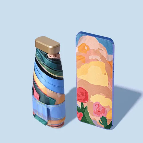 Miniatura 4 de ONDIAN Small and Convenient Capsule Sunny Umbrella Six Fold Sun Umbrella Vinyl Sunscreen Uv Umbrella Mini Folding Umbrella