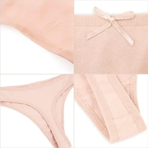 Miniatura 2 de Jo & Bette Tanga de algodón, ropa interior de bikini sin costuras, transpirables, paquete de 6 o 12, Azul