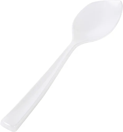 Miniatura 13 de Restaurantware Cucharas de postre de 4.5 x 1 pulgada, 500 cucharas de degustación desechables, asas resistentes, cucharas de plástico amarillo bebé