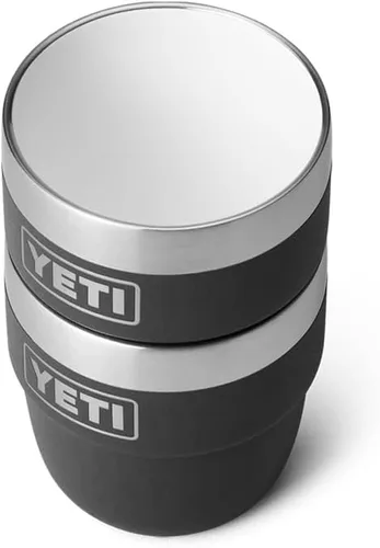 Miniatura 7 de YETI Rambler - Vaso apilable de 4 onzas, acero inoxidable, taza de café/espresso aislada al vacío, 2 unidades Negro