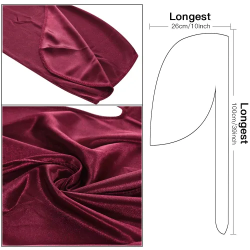 Miniatura 12 de Paquete de 3 piezas de durags sedosas para ondas de hombres, de regalo 1 gorra para marcar las ondas, talla única