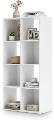 Miniatura 23 de Diseño exclusivo de Ashley Paxberry. Organizador de almacenamiento o librero moderno de 6 cubos, color blanqueado Encalar