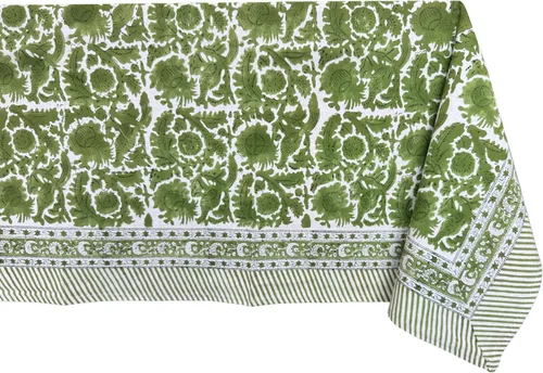 Miniatura 72 de ATOSII Mantel 100% algodón, Amara, floral, hecho a mano, rectangular, de lino, para cocina, comedor, fiestas, bodas, exteriores, picnics, Pascua