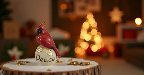 Miniatura 5 de Comfy Hour Pedestal de piedra cardenal rojo de 6 pulgadas, figura decorativa de pájaro de Navidad para mantel y estante, adorno de vacaciones