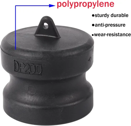 Miniatura 5 de Acoplamiento de manguera de leva y ranura de polipropileno, tipo estándar DP Camlock, tapón antipolvo de 2 pulgadas (2 unidades/paquete)