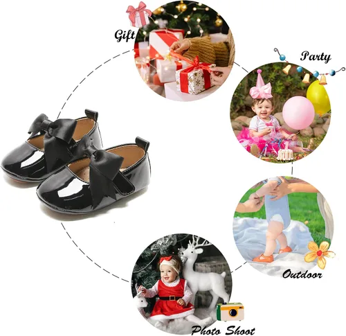 Miniatura 179 de Felix & Flora Zapatos de bebé de suela suave - Zapatos de bebé para caminar, mocasines, suela de goma, zapatos de cuna