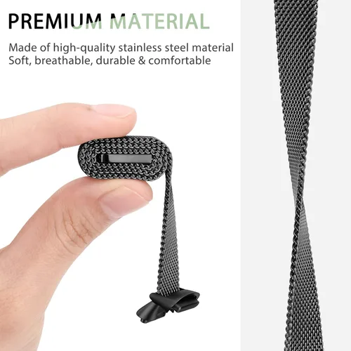 Miniatura 4 de Vanjua Correa de metal compatible con Fitbit Luxe, correa de repuesto ajustable de malla de acero inoxidable para Fitbit Luxe/Luxe edición especial