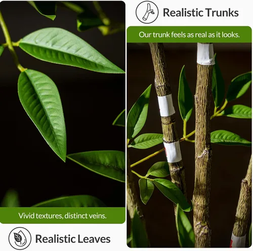 Miniatura 4 de Árbol de bambú artificial grande para interiores y exteriores, plantas realistas de seda de plástico sintético en maceta, para el hogar, sala
