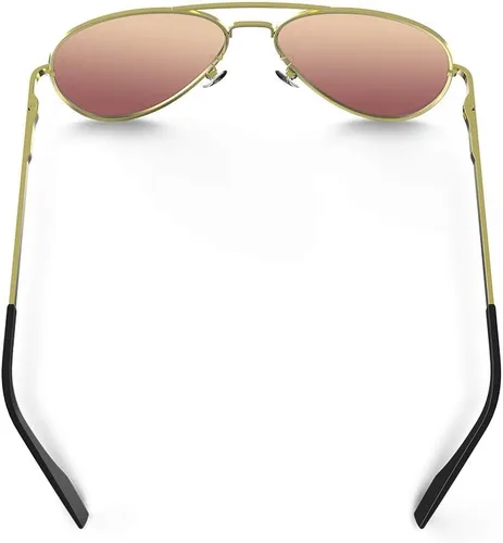 Miniatura 3 de REBAJAS DE VERANO - Aviator - Gafas de sol polarizadas para niños y niñas, paquete de 2 unidades de 4 a 14 años, Púrpura y amarillo