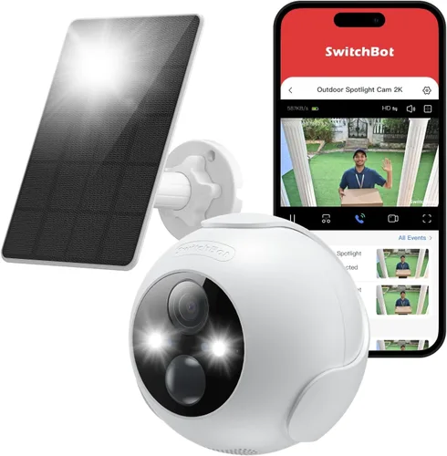 Miniatura 10 de SwitchBot Cámara de seguridad inalámbrica 2K, cámara impermeable para exteriores con batería de 10000 mAh, visión nocturna a color, detección
