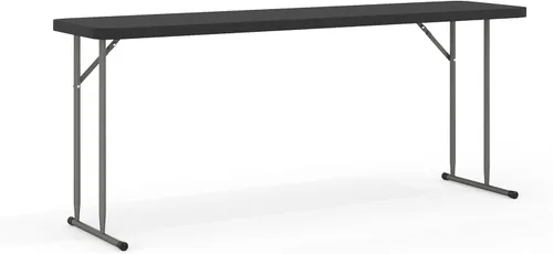 Miniatura 3 de BizChair Mesa de entrenamiento plegable de plástico negro de 6 pies