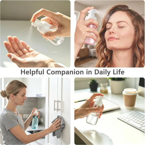 Miniatura 5 de Paquete de 3 botellas pequeñas de espray de 1 onza transparente, mini botellas de espray de niebla fina, recipientes portátiles vacíos recargables