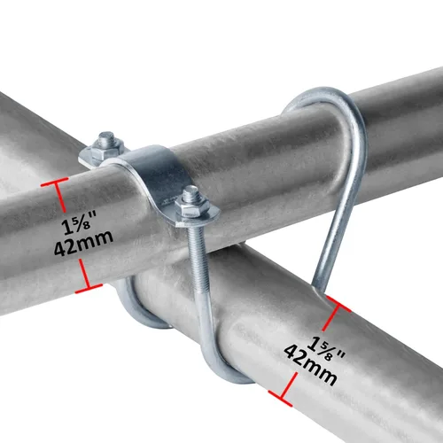 Miniatura 2 de 10 juegos de abrazadera de tubo de conector cruzado de diámetro exterior de 1-5/8 "x 1-5/8" para invernadero, valla