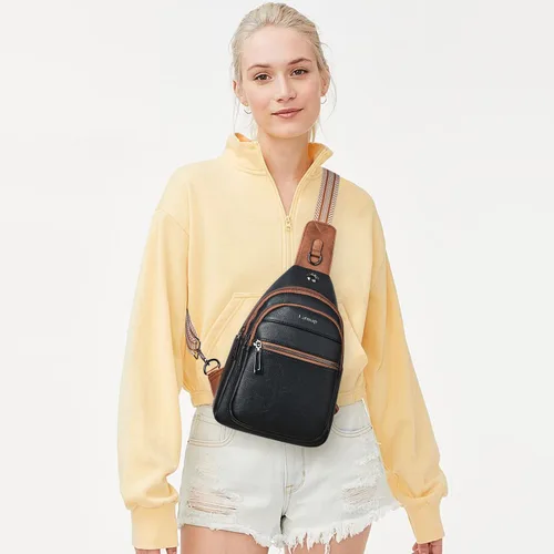 Miniatura 2 de Sling Bag For Women Faux Leather Small Casual Daypack Backpack Fanny Pack Crossbody Chest Bags Purse
