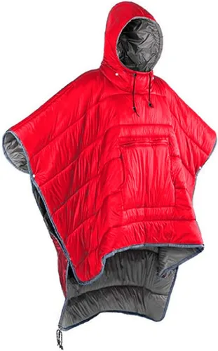 Abrigo tipo poncho con capucha para invierno, abrigo para acampar al aire libre, manta de edredón pequeña, resistente al agua, saco de dormir, capa