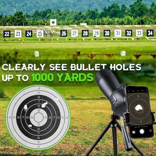 Miniatura 4 de 25-75 X 60 alcance de detección con trípode adaptador de teléfono telescopio monocular telescopio de detección para tiro al blanco caza observación