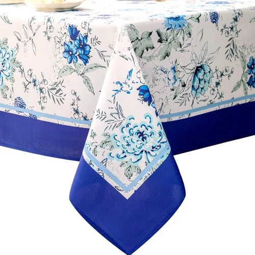 EHouseHome - Mantel para interior y exterior, resistente al agua y a las manchas, de tela de poliéster, 52x70 pulgadas, rectangular, azul de China