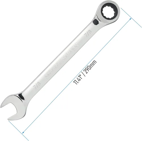 Miniatura 2 de Llave combinada de trinquete de 7/8 pulgadas SAE 72 dientes, caja de trinquete de 12 puntos, herramientas de llave de extremo abierto y extremo