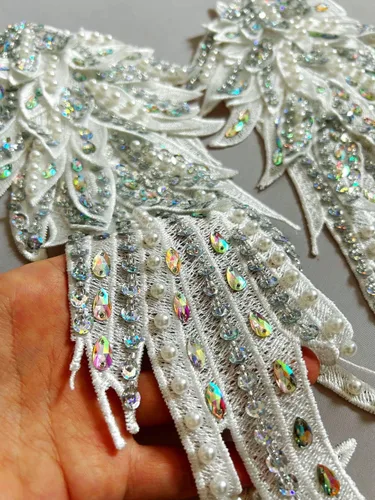 Miniatura 4 de Parches de lentejuelas con alas de ángeles de la guarda, apliques de diamantes de imitación para ropa, chaquetas, jeans, vestido, decoración