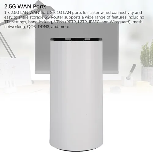 Miniatura 5 de GOWENIC Enrutador WiFi 6 5G con ranura SIM, velocidades de descarga de hasta 4.67 Gbps, enrutador WiFi de doble banda, puerto LAN WAN, enrutador CPE
