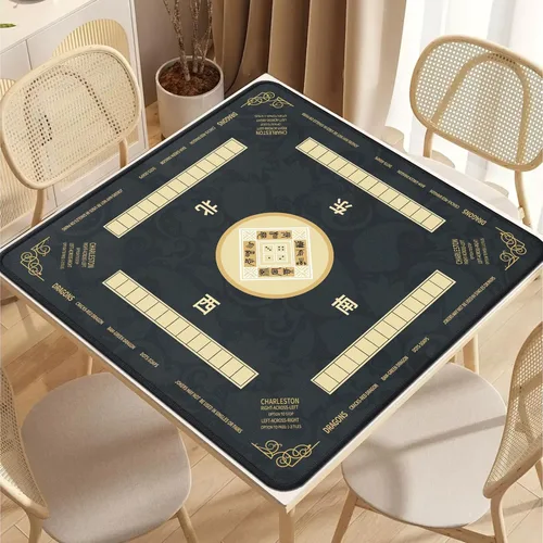 Miniatura 5 de 2F22E Alfombrilla de Mahjong - Alfombrilla de juego no deslizante con reducción de ruido 32.4x32.4 Pulgadas para Mahjong/Póker/Juegos de mesa