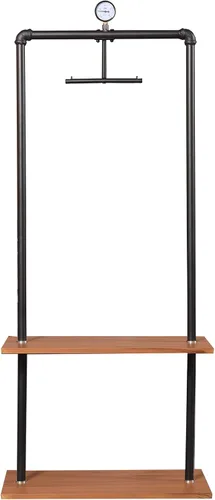 Miniatura 3 de Furinno Wyatt - Perchero de estilo industrial con estantes de madera, color espresso antiguo