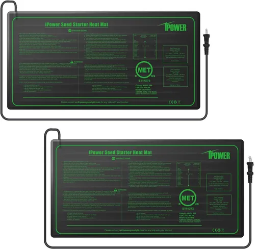 iPower GLHTMTSX2-A - Paquete de 2 alfombrillas de 10 x 20.5 pulgadas, duraderas, impermeables, para plántulas, almohadillas de iniciación de