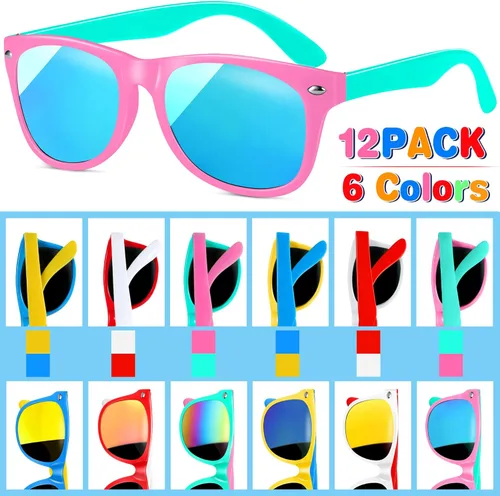Miniatura 3 de GINMIC Gafas de sol para niños, regalos de fiesta a granel, paquete de 12 unidades, regalos para el día de San Valentín, protección UV 400, lentes