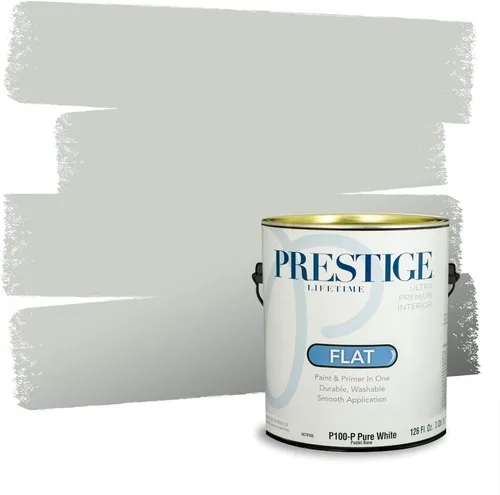 Miniatura 140 de Prestige Paints - Pintura exterior e imprimación en uno, 1 galón, plano, compatibilidad comparable con el color menta «Whipped Mint» de Behr